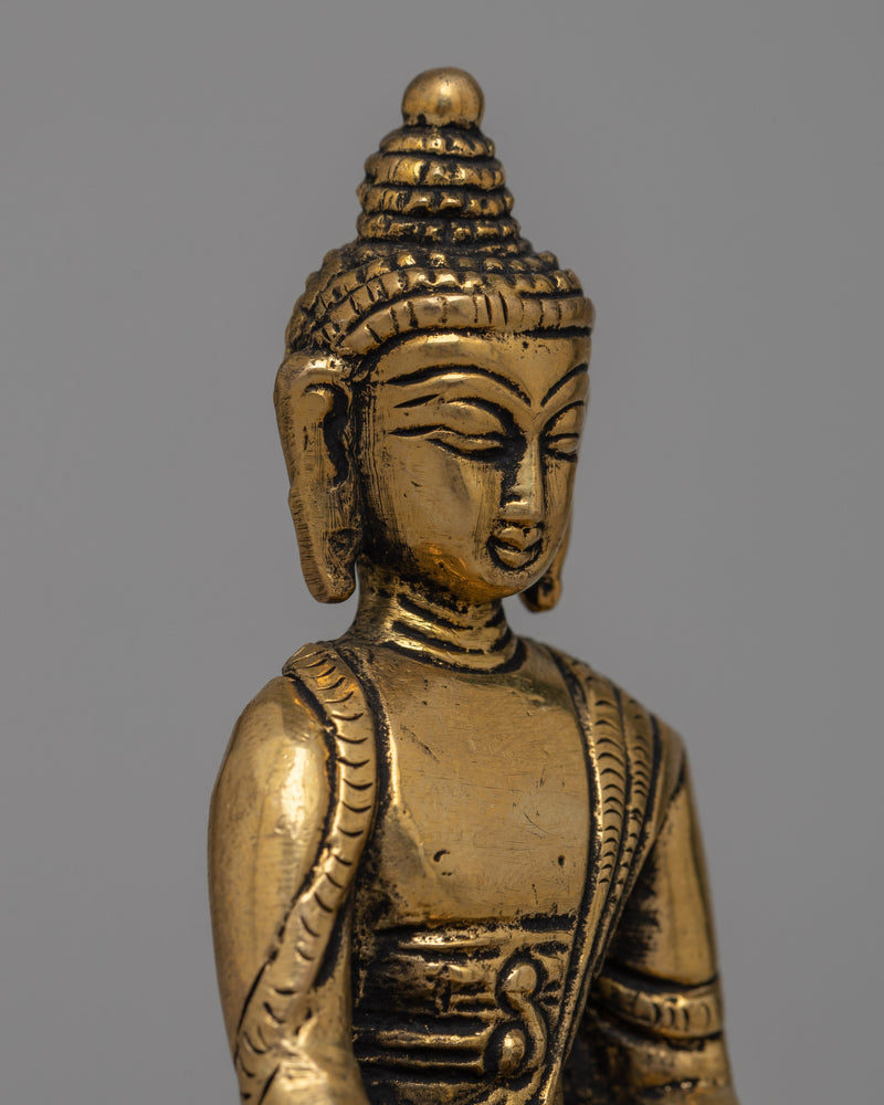 Shakyamuni Buddha Brass Statue | Traditional Buddhist Decor