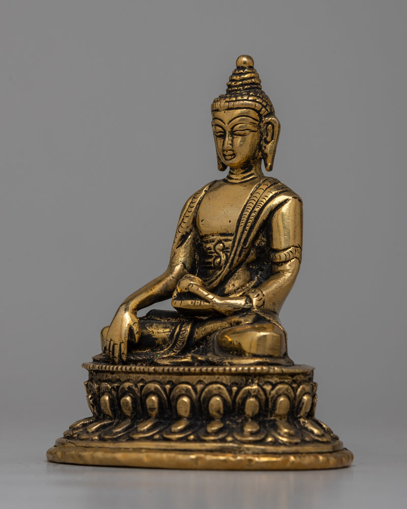 Shakyamuni Buddha Brass Statue | Traditional Buddhist Decor