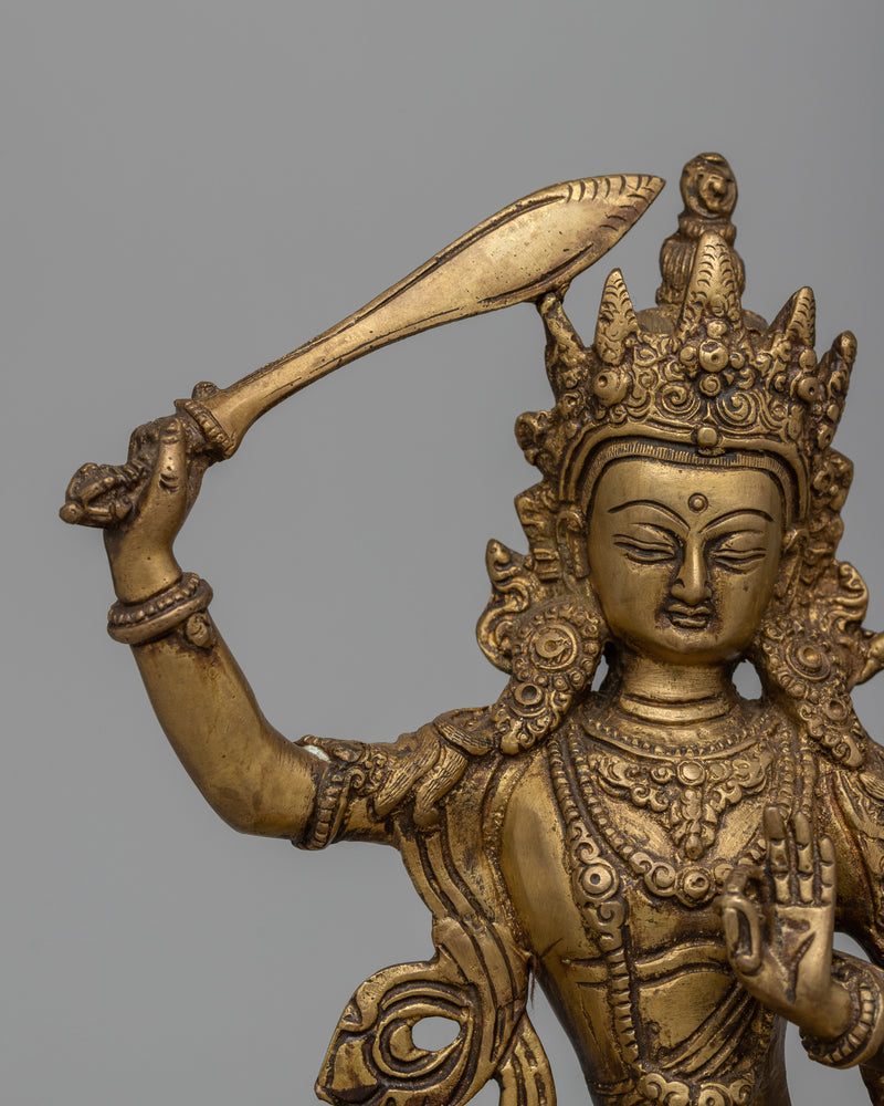 Manjushri Brass Statue | Symbol of Transcendent Wisdom