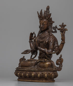 Antique Chenrezig Buddha Statue | Crafted to Illuminate Your Space with Compassion