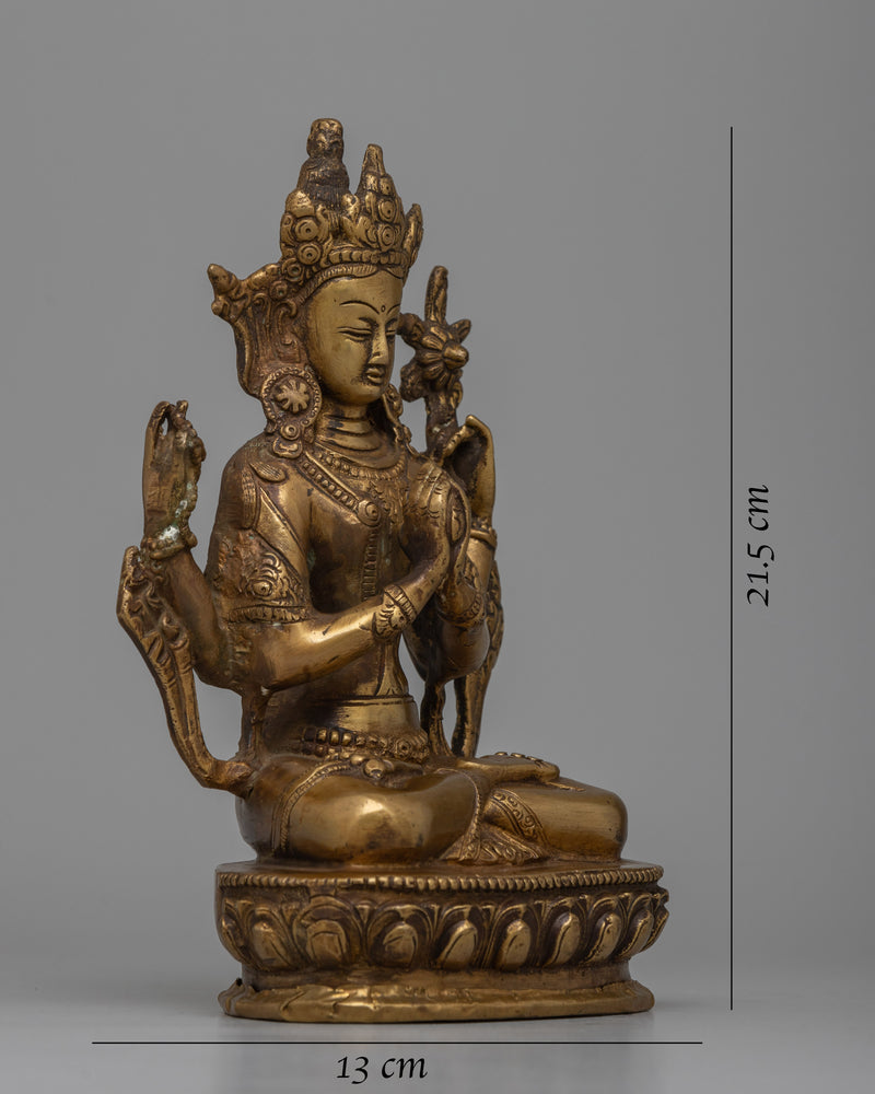 Chenrezig Charm Statue | Presence of Compassion and Wisdom into Your Space