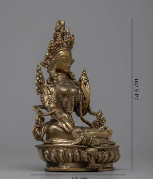 Green Tara Tibetan Statue | Embodying Compassion and Spiritual Grace