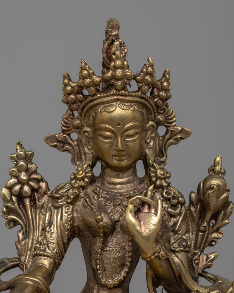 Green Tara Tibetan Statue | Embodying Compassion and Spiritual Grace