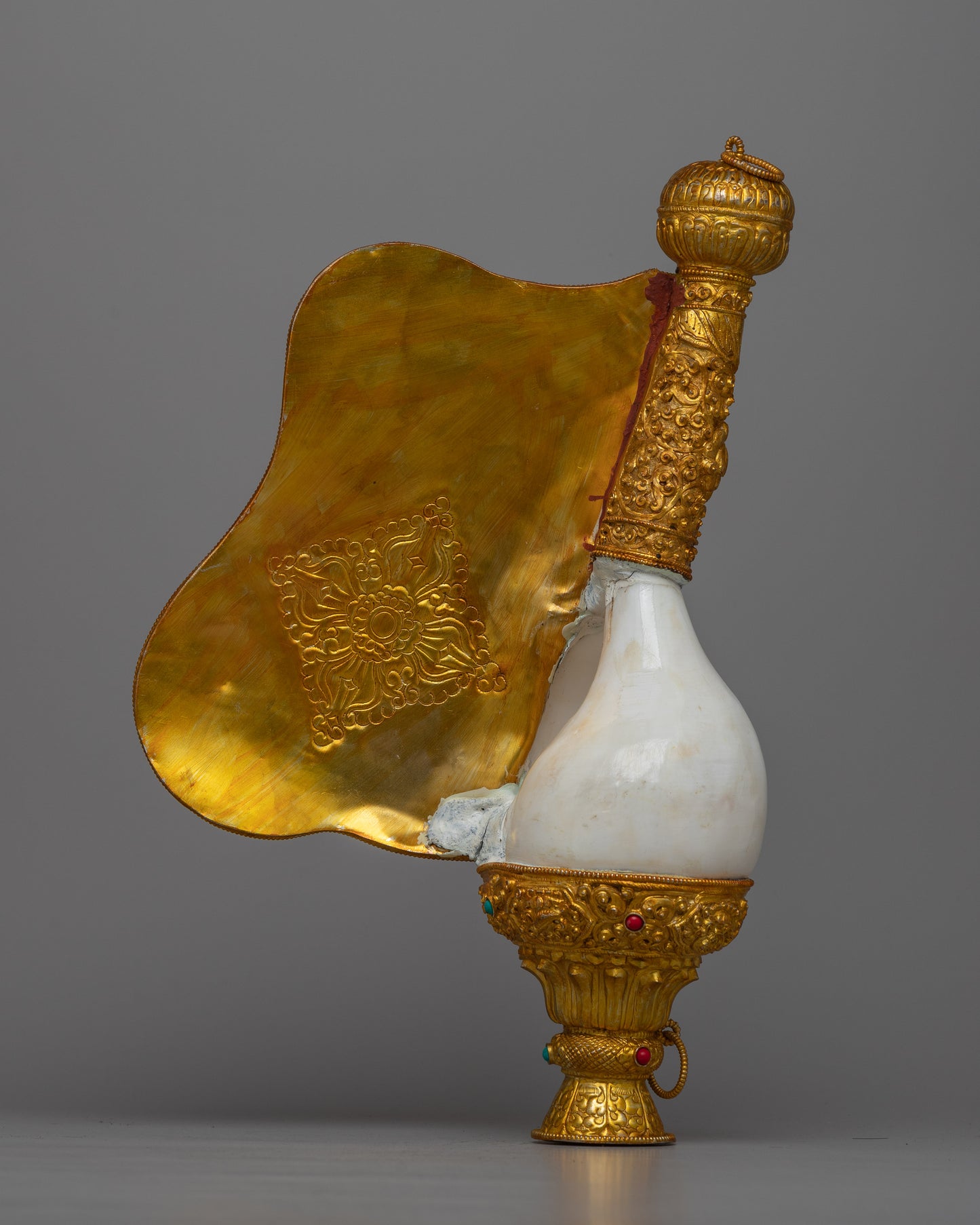 Spiritual Gold Shankha | Unique Decorative Piece