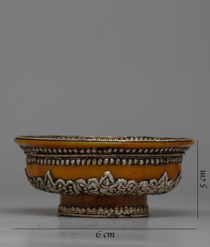 Yellow Resin Tibetan Bowl | Phuru Offering Bowl