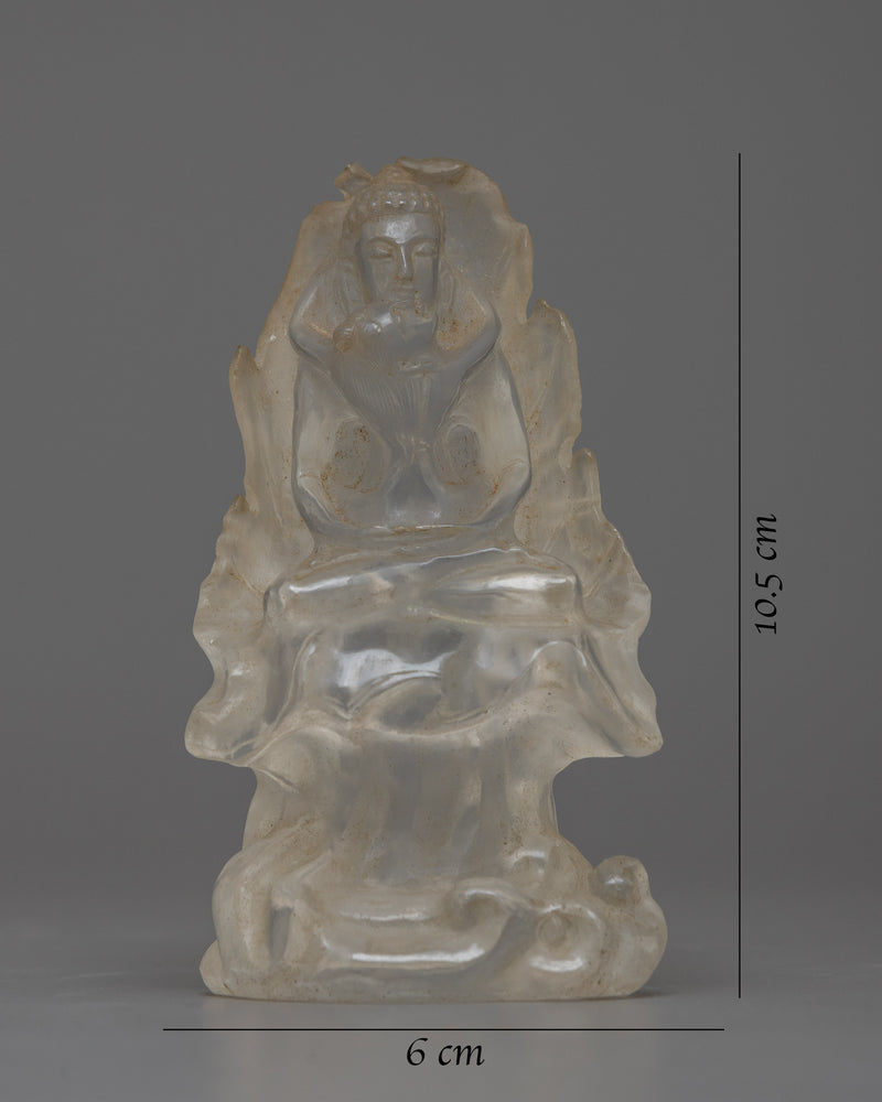 Crystal Samantabhadra Statue | Reflecting the Purity of Bodhisattva Ideals