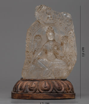 Crystal Green Tara Statue | Handcrafted Spiritual Decor