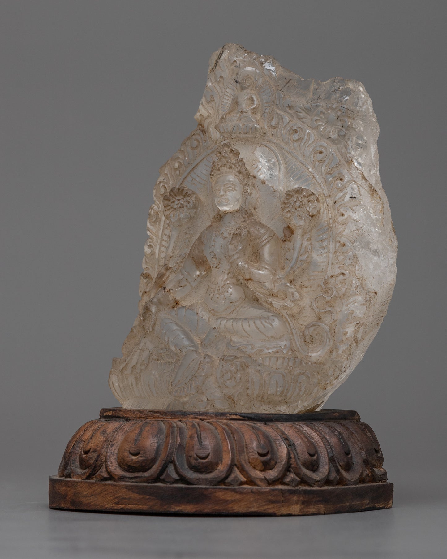 Crystal Green Tara Statue | Handcrafted Spiritual Decor