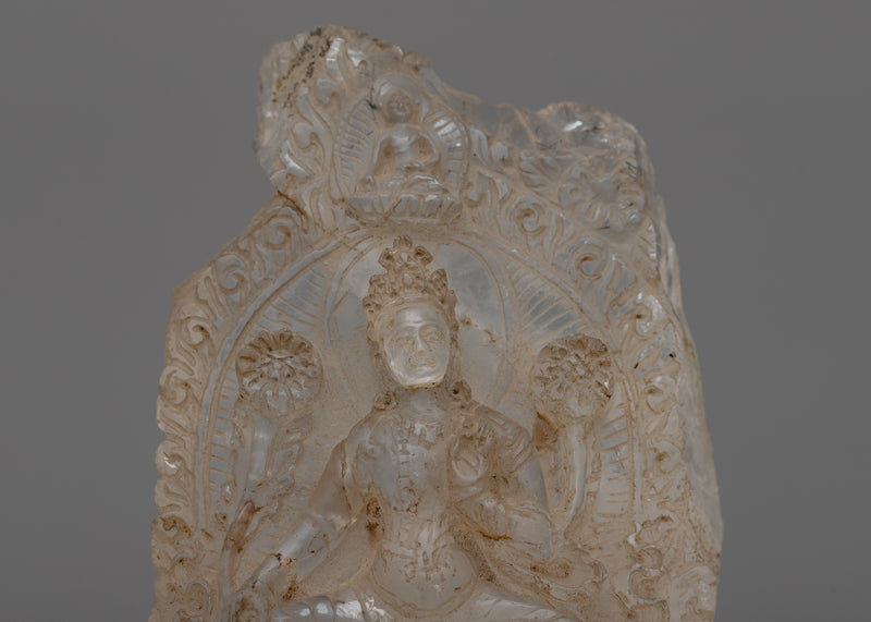 Crystal Green Tara Statue | Handcrafted Spiritual Decor