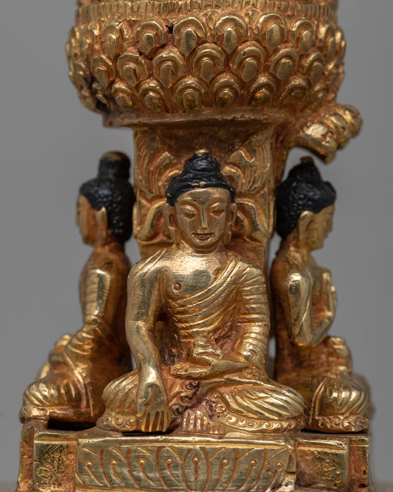 Buddhist Stupa(Chiba Dya) with Vajra Set | Vajra on top of Dharma dhatu Base Statue