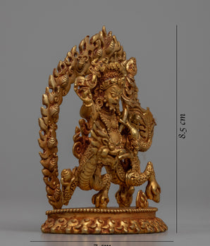 Machine Made White Dzambhala Statue | Powerful Tibetan Guardian Deity