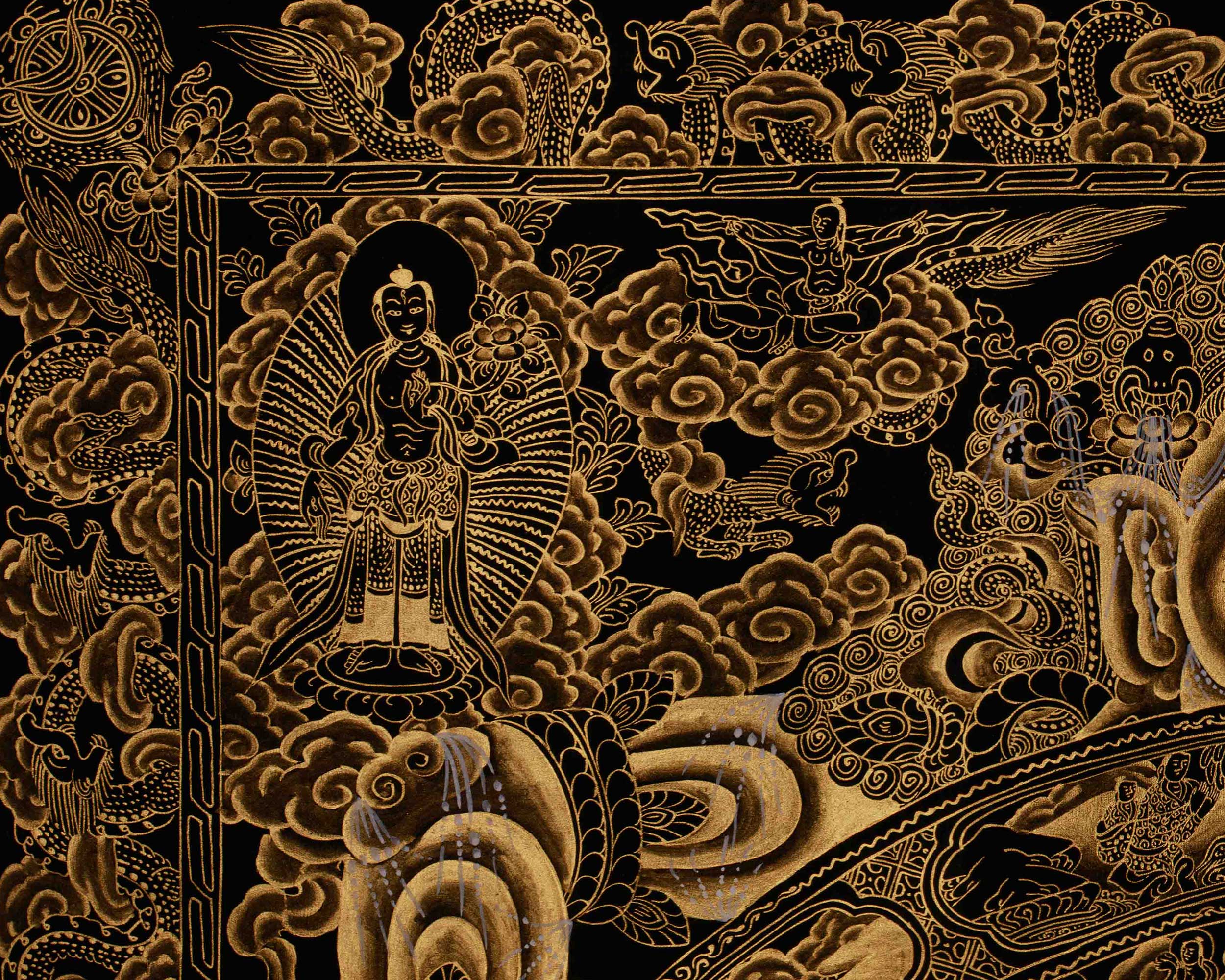 Hand Painted Wheel of Life Art | The Six Realms and Buddhist Teachings