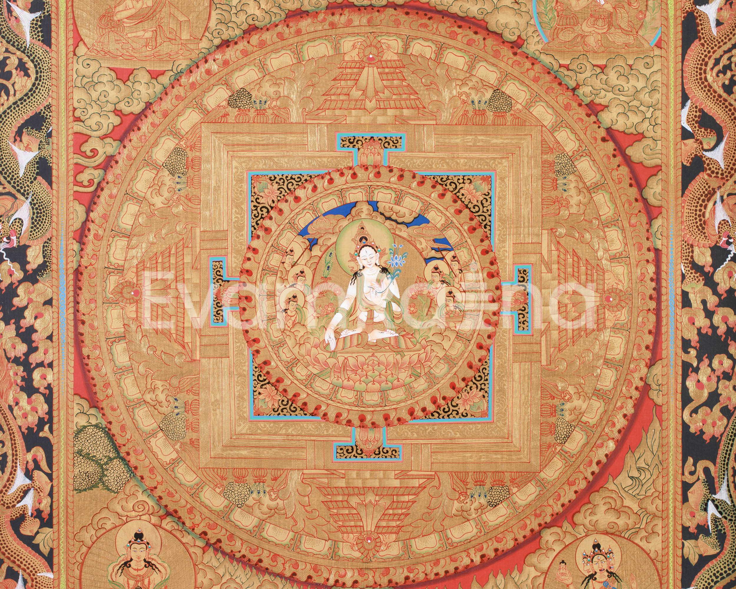 Golden Sita Tara Mandala | Sacred Symbol of Compassion & Wisdom