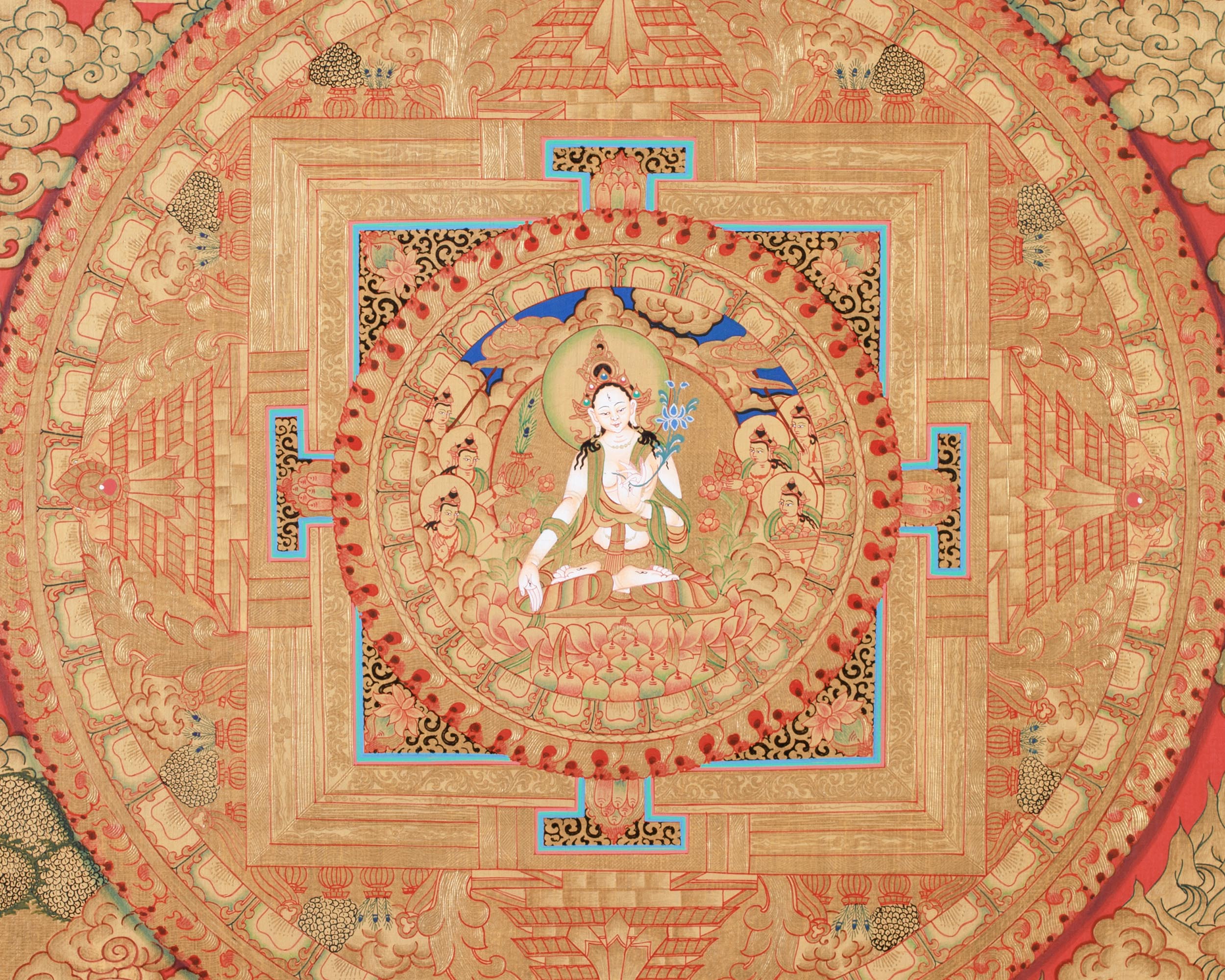 Golden Sita Tara Mandala | Sacred Symbol of Compassion & Wisdom