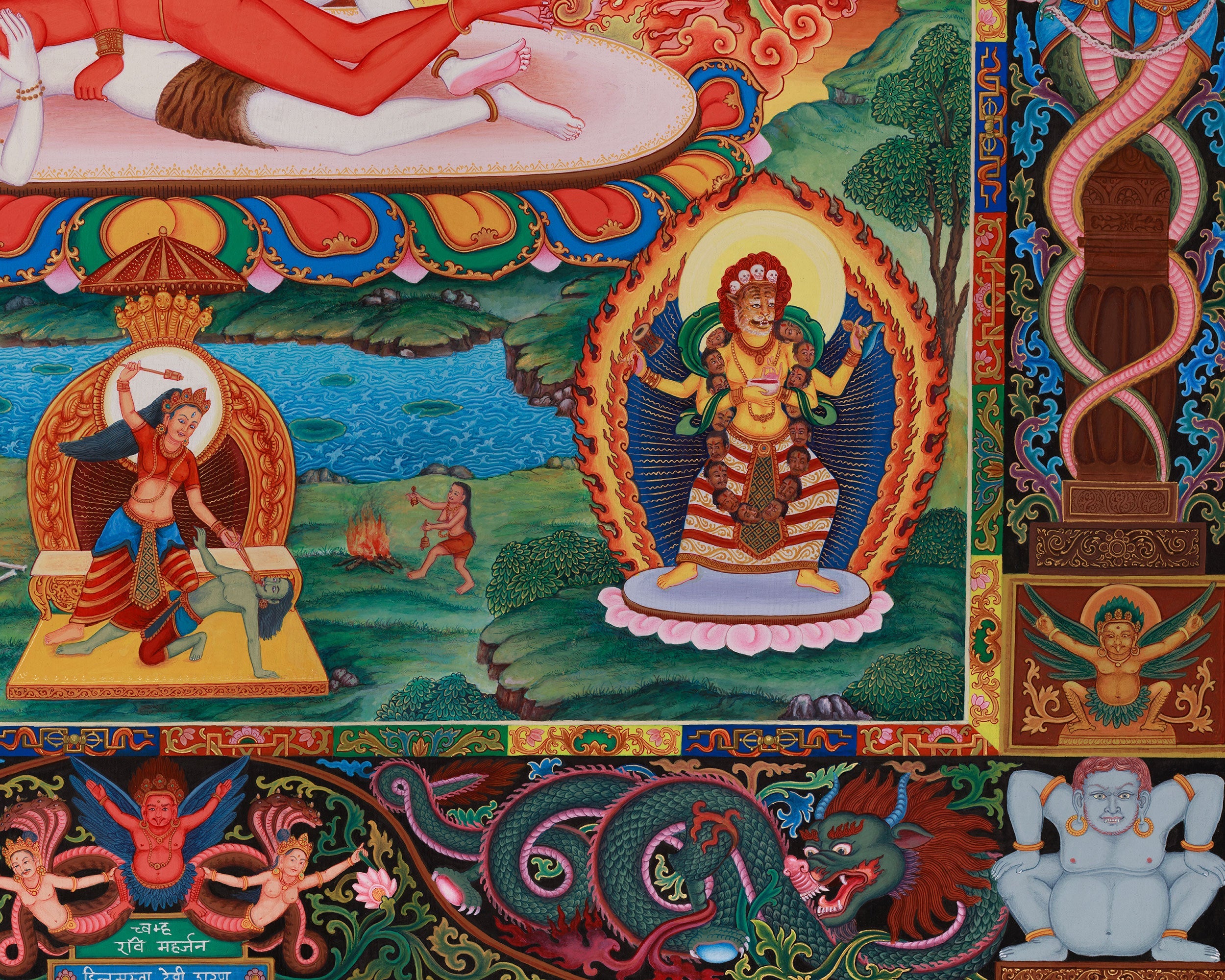 Chinnamasta Devi Thangka | Tantric Goddess of Self-Sacrifice