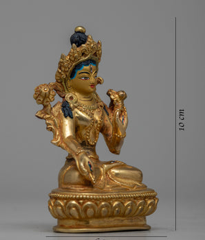 Handcrafted Gold Gilded White Tara | Serene Buddhist Deity Statue