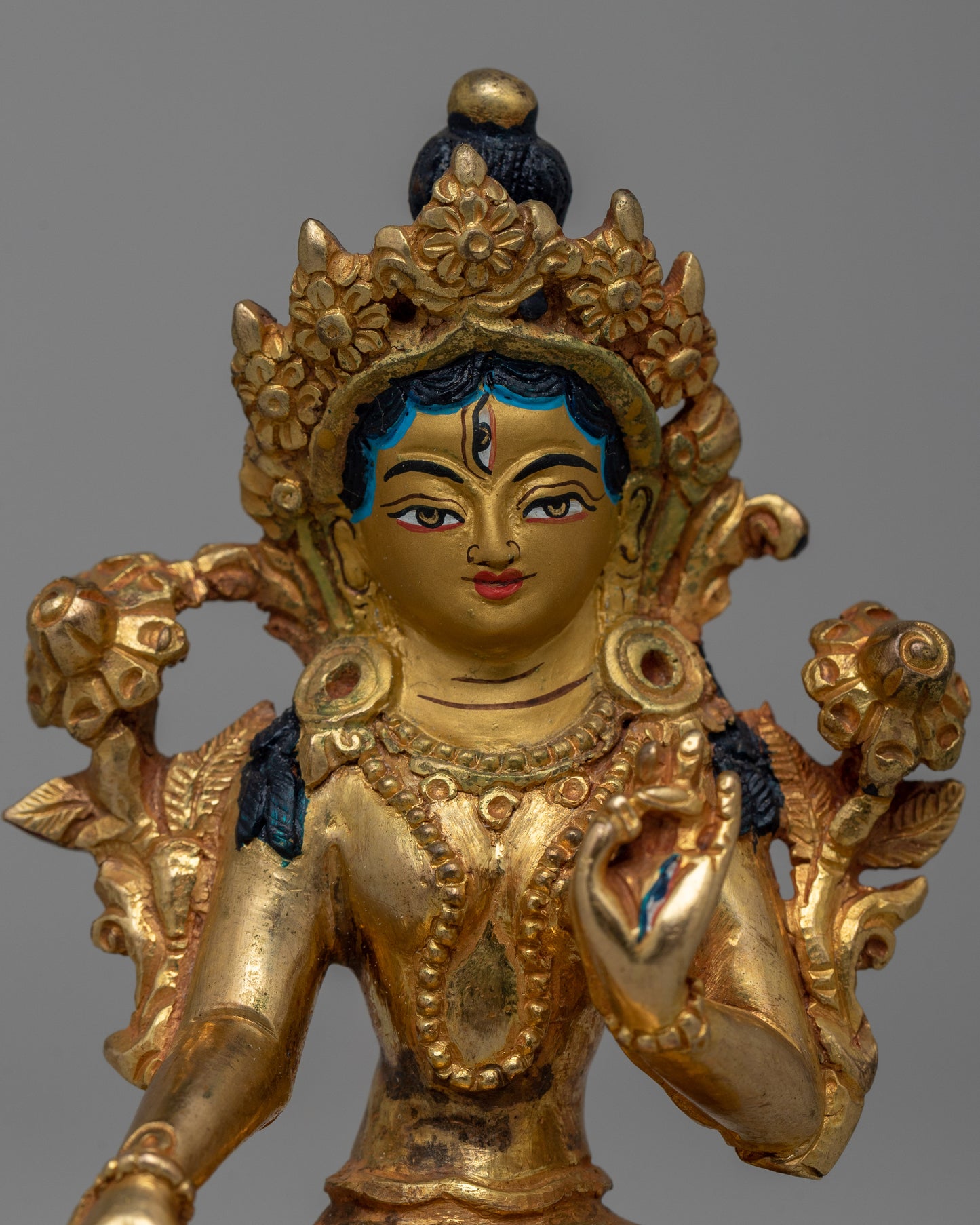 Handcrafted Gold Gilded White Tara | Serene Buddhist Deity Statue