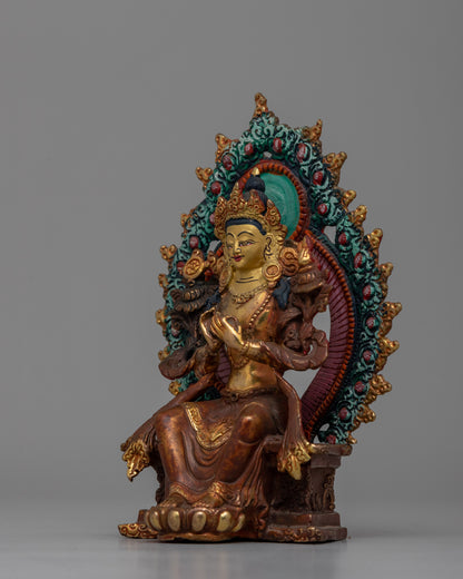 Copper Statue of Maitreya Buddha | Traditional Buddhist Decor for Peace and Prosperity