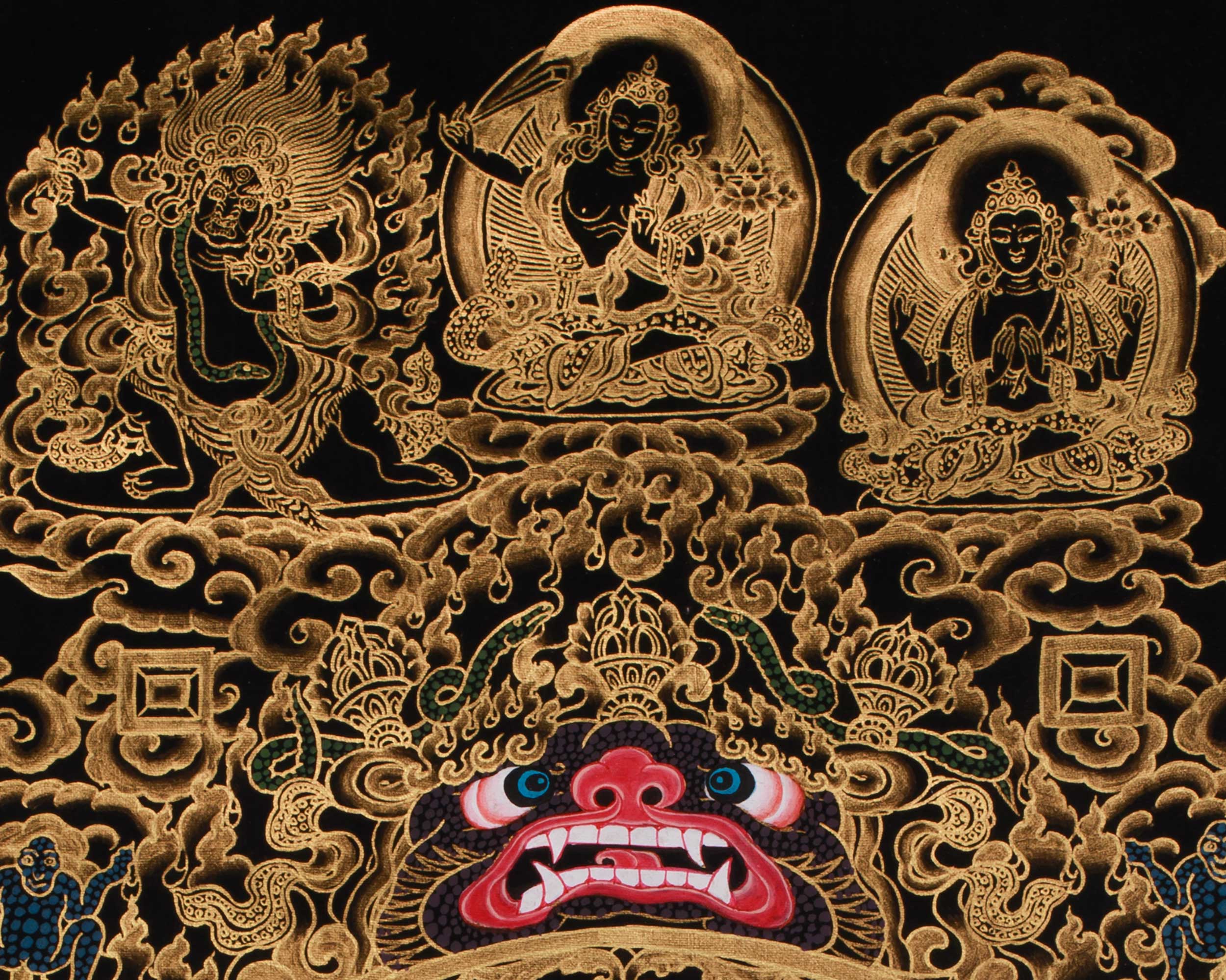 Astrological Chart Calendar Thangka | Tibetan Meditation and Cosmic Guidance Artwork