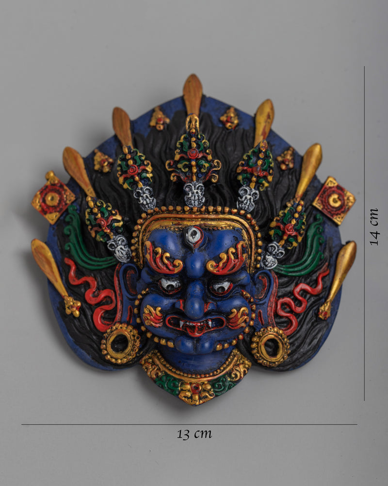 Mahakala Tibetan Mask Wall Decor | Protector Deity Serene Home Decoration