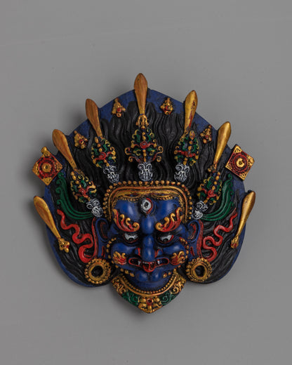 Mahakala Tibetan Mask Wall Decor | Protector Deity Serene Home Decoration