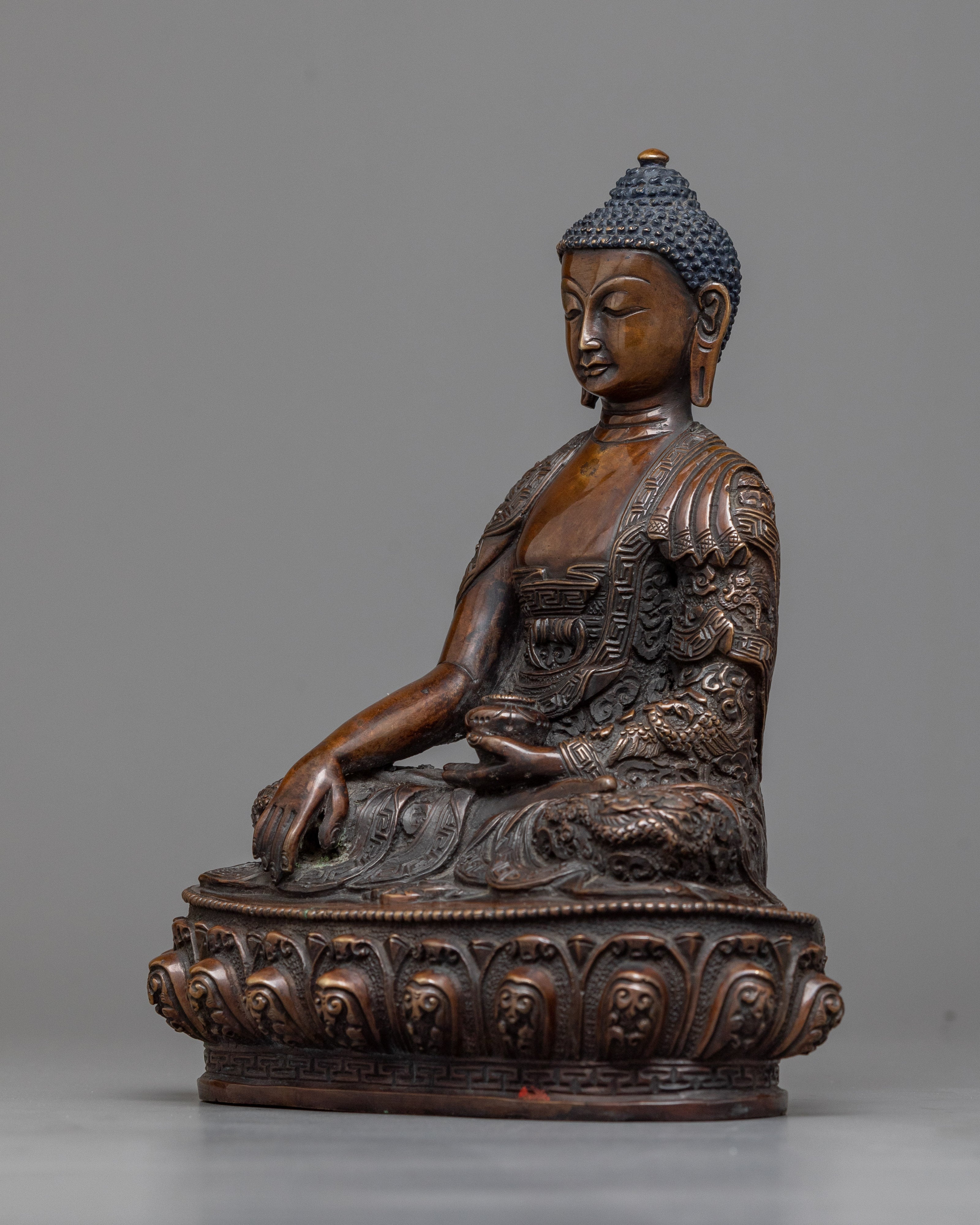 Oxidized Shakyamuni Buddha Statue | Timeless Meditation Decor