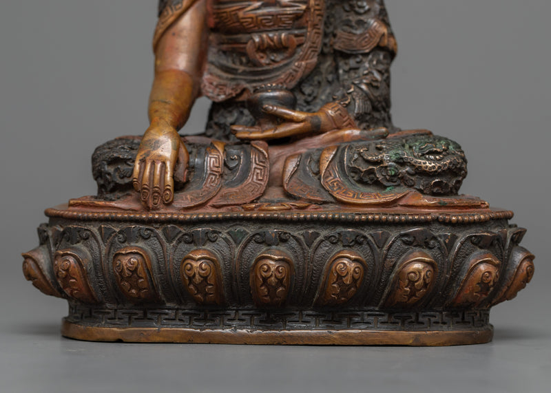 Oxidized Shakyamuni Buddha Statue | Spiritual Practice Enhancer with Cultural Artifact