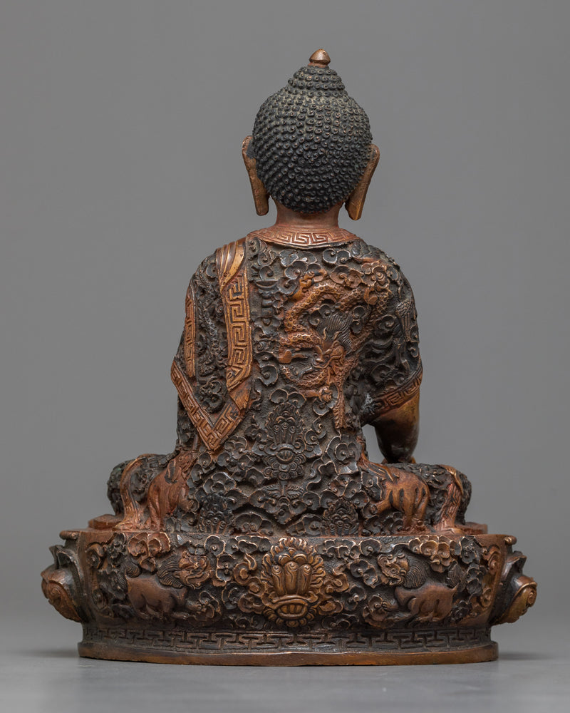 Oxidized Shakyamuni Buddha Statue | Spiritual Practice Enhancer with Cultural Artifact