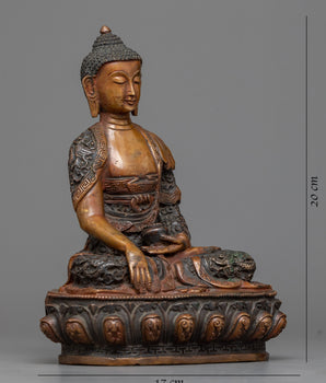 Oxidized Shakyamuni Buddha Statue | Spiritual Practice Enhancer with Cultural Artifact