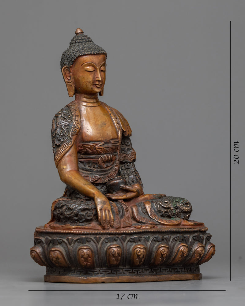 Oxidized Shakyamuni Buddha Statue | Spiritual Practice Enhancer with Cultural Artifact