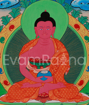 Amitabha, Red Buddha Thangka | Infinite Light and Compassion
