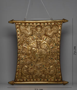 The Four Harmonious Friends (mthun-po spun-bzhi, Skt. Catvari anukulabhratr) | Metal Thanka Wall Hanger