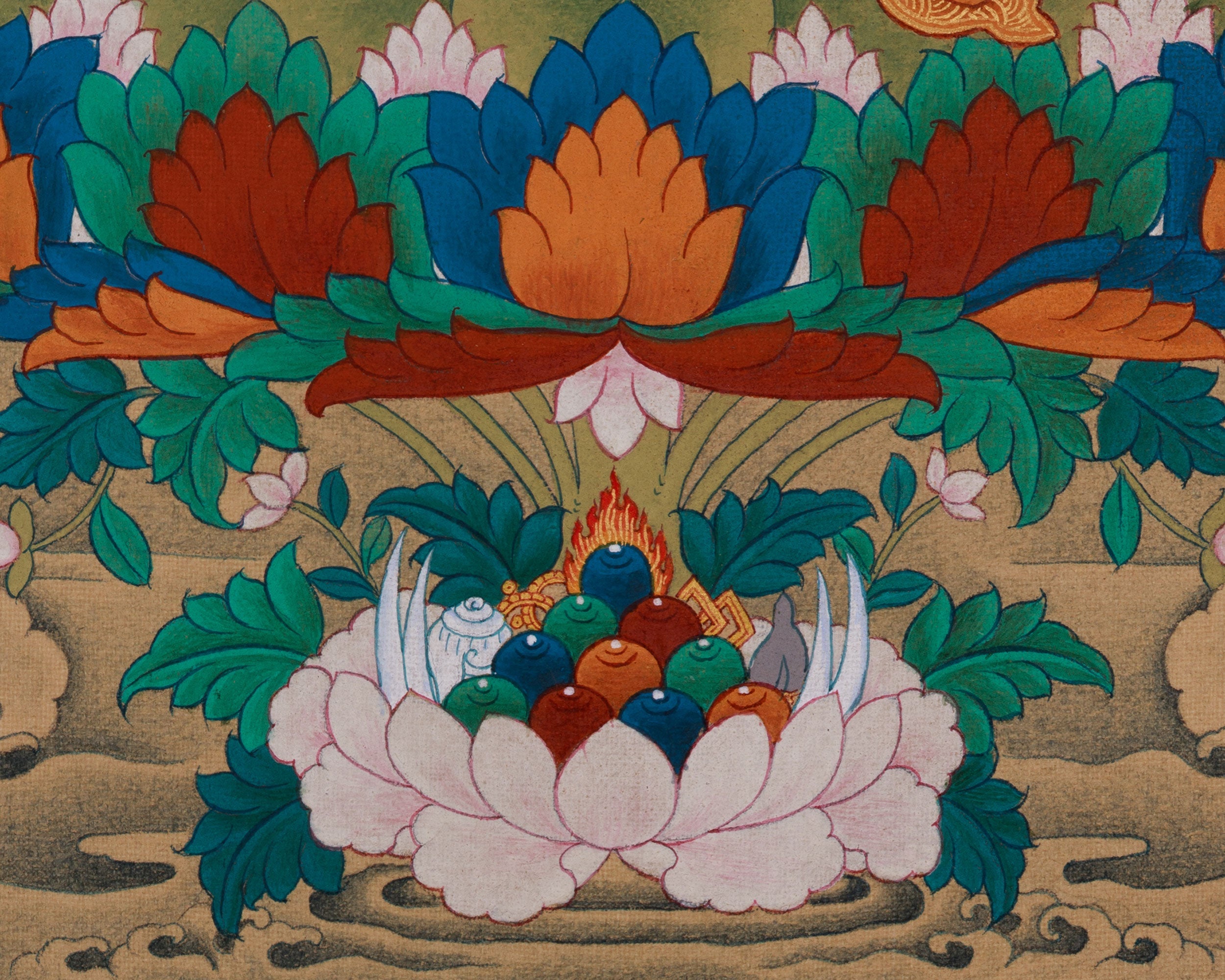 Peaceful Guru Rinpoche With Amitabha Buddha | Second Buddha and Buddha of Longevity