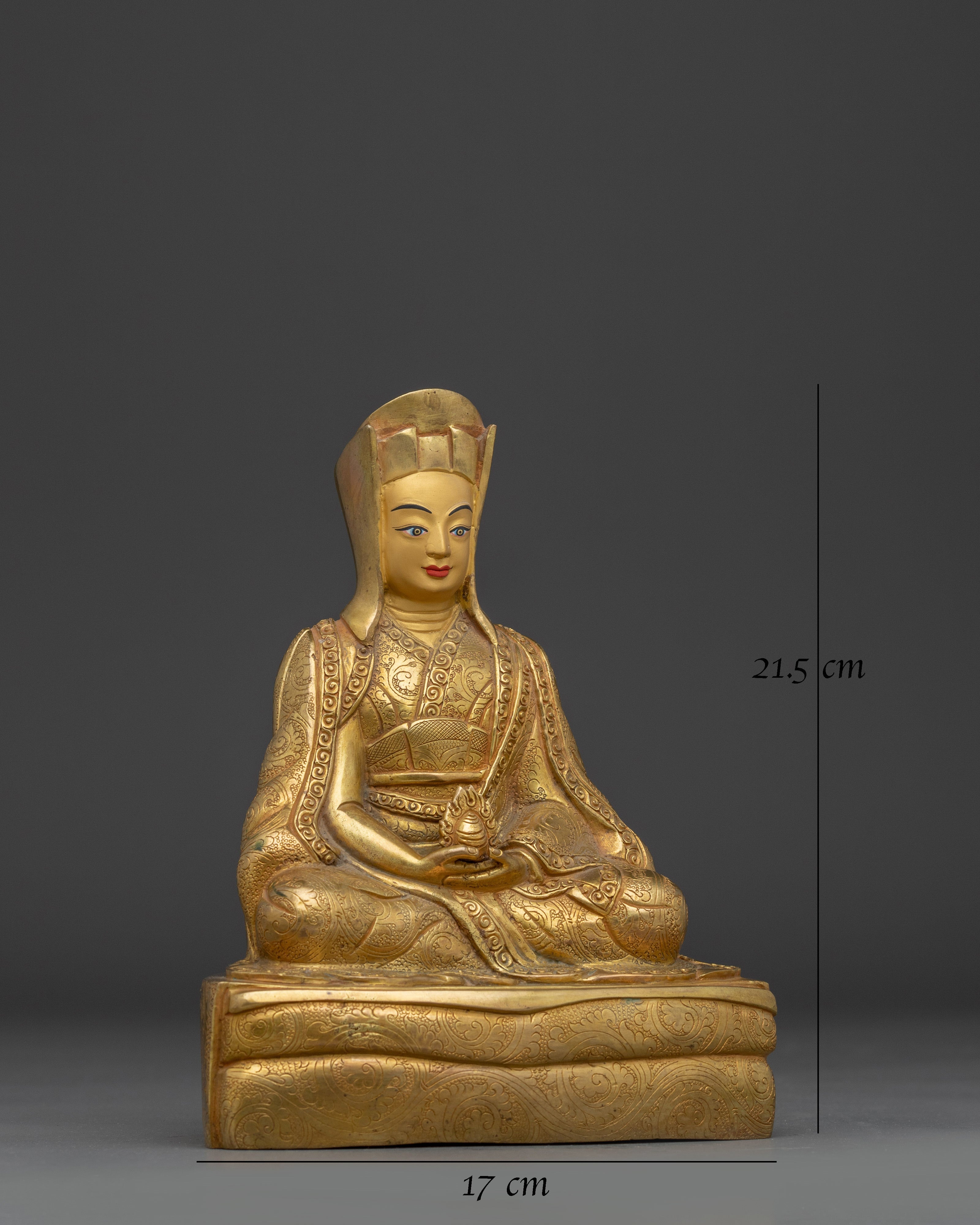24K Gold Gilded Gampopa Statue 