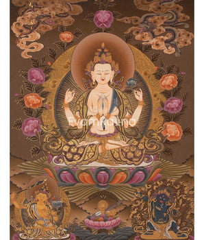 4Armed Chengrezig Thangka 