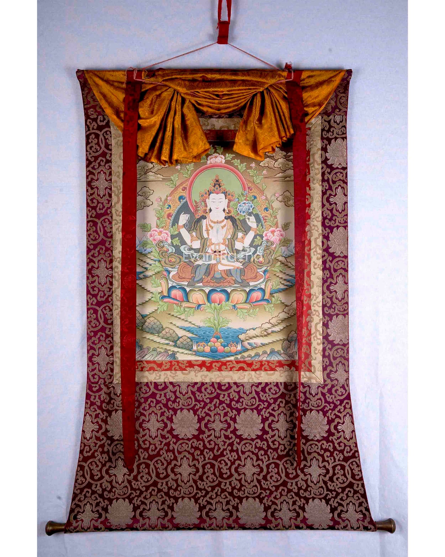 4 Armed Lokeshvara With Brocade