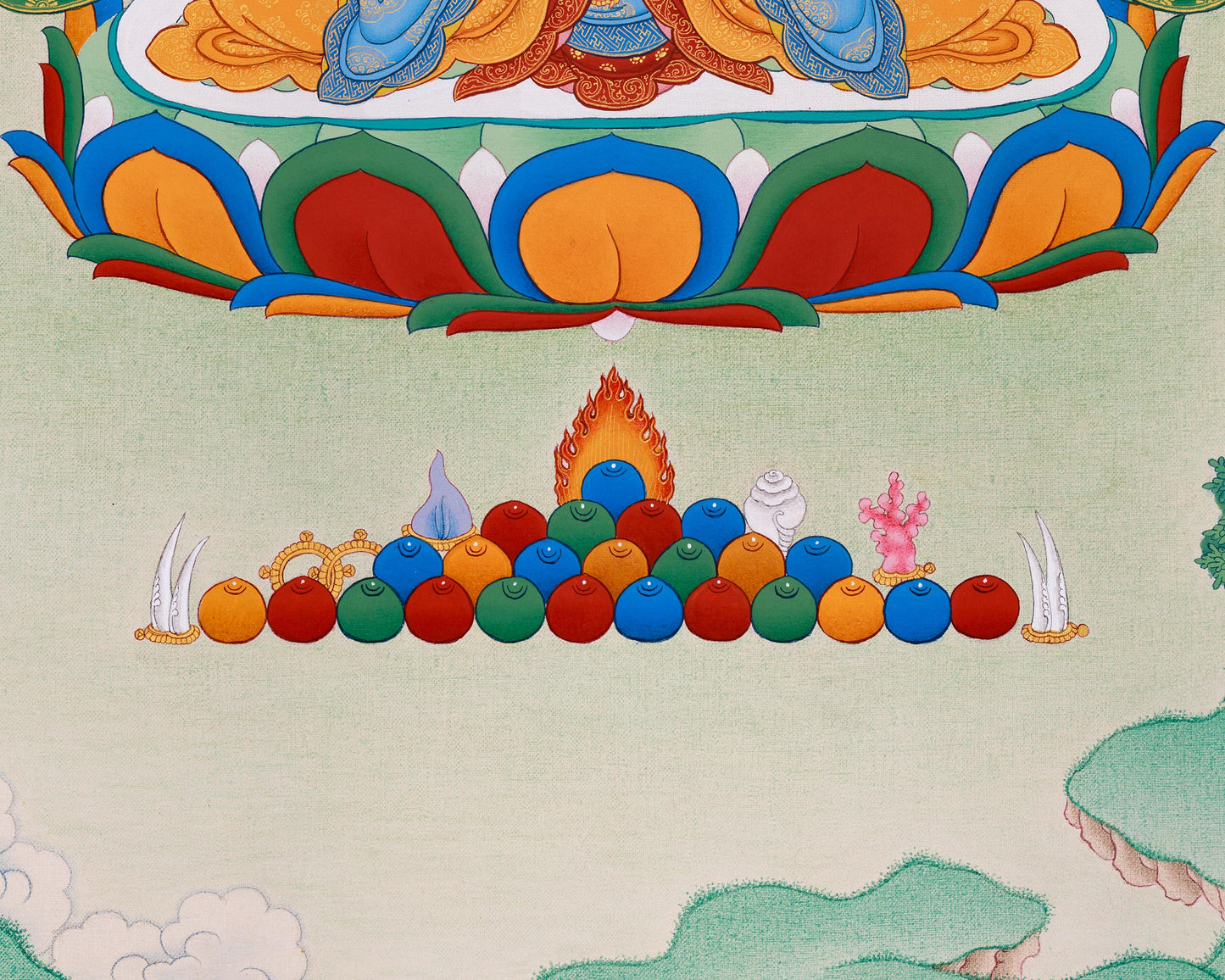 Amitayus Buddha Artwork | Hand-Painted Tibetan Buddhist Thangka | Longevity and Spiritual Enlightenment