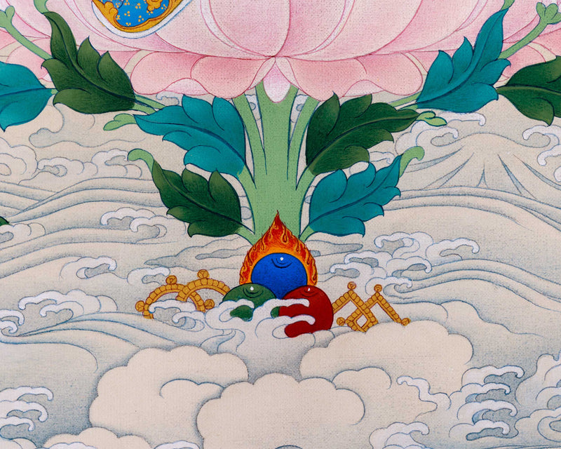 Traditional Tibetan Thangka of Padmasambhava | The Lotus Born Master