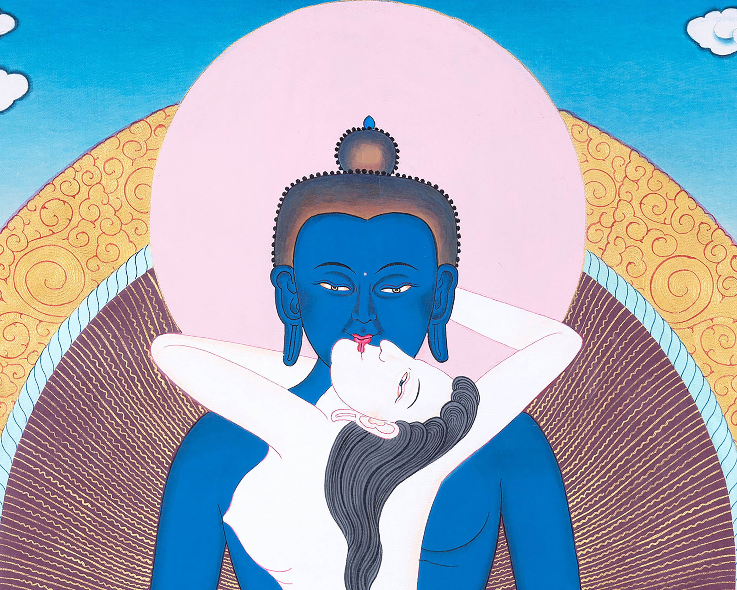 Samantabhadra Yab Yum Buddha Thangka | Thangka for Meditation & Spiritual Awakening