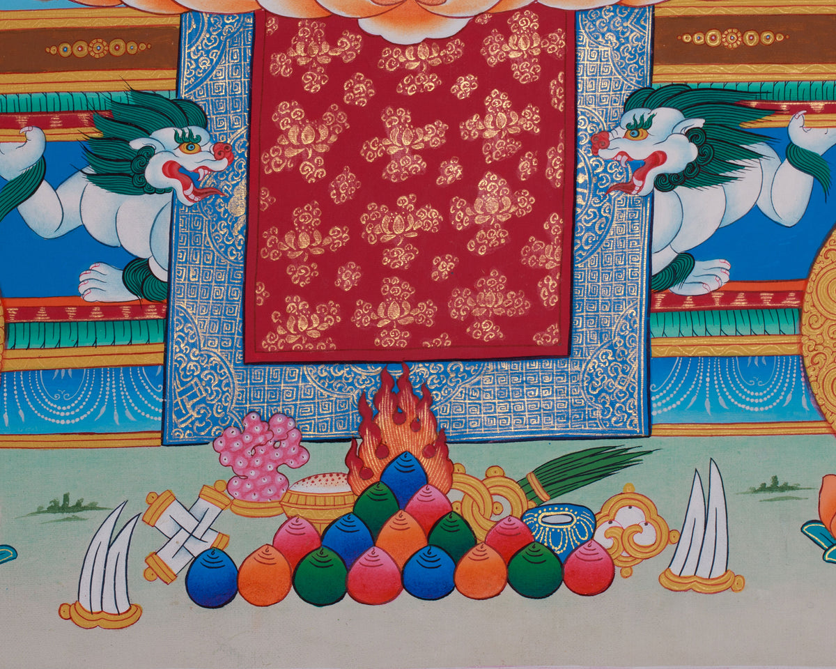 Five Wisdom Buddhas Thangka | Sacred Tibetan Art of Enlightenment & Transformation