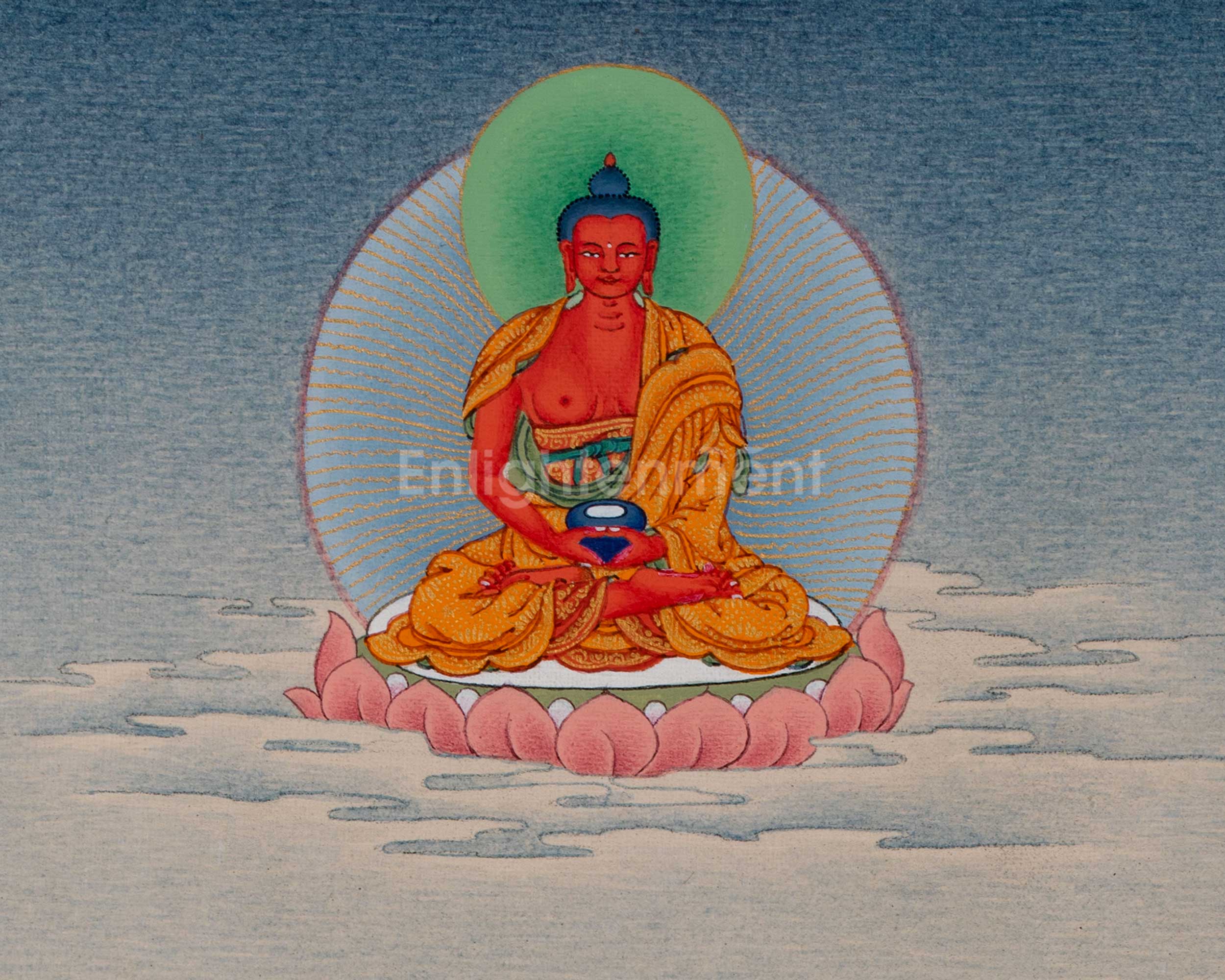 Chenresig with Amitabha Thangka, Exclusive Art