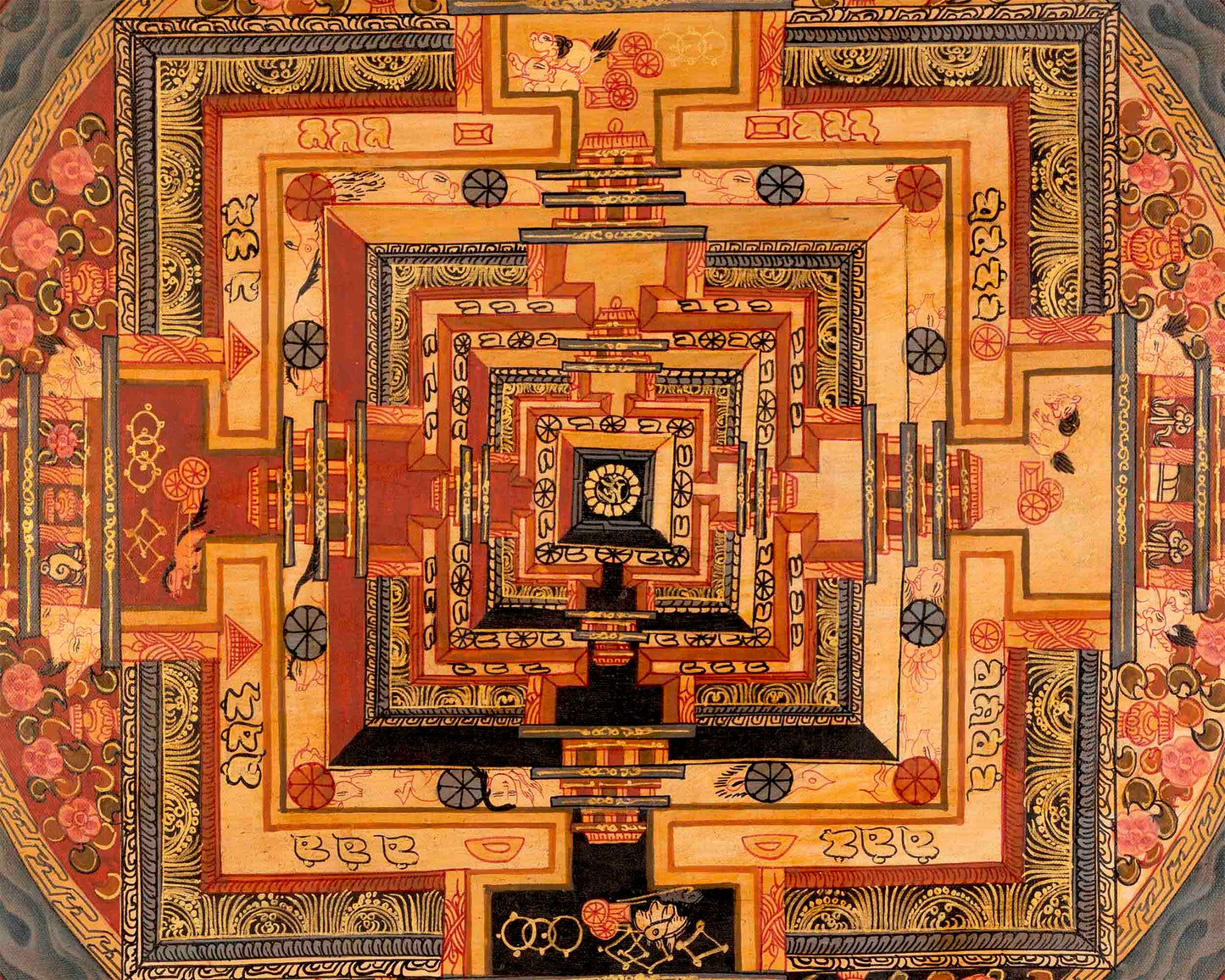 Kalachakra Mandala Tibetan Thangka Painting | Spiritual Home Decoration Art