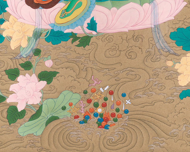 Sgrol-ljang (Green Tara) Thangka - Tibetan Goddess of Wisdom