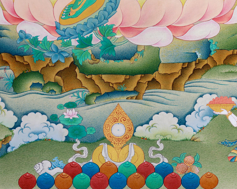 Serene Karma Gadri Thangka of Green Tara