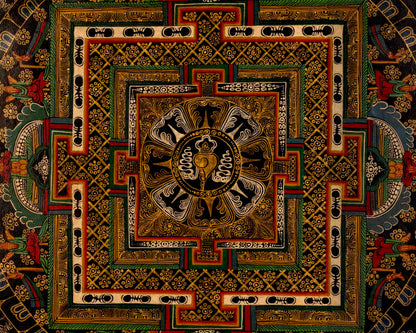 Sankha Mandala Thangka | Hand-Painted Wall Decor Art