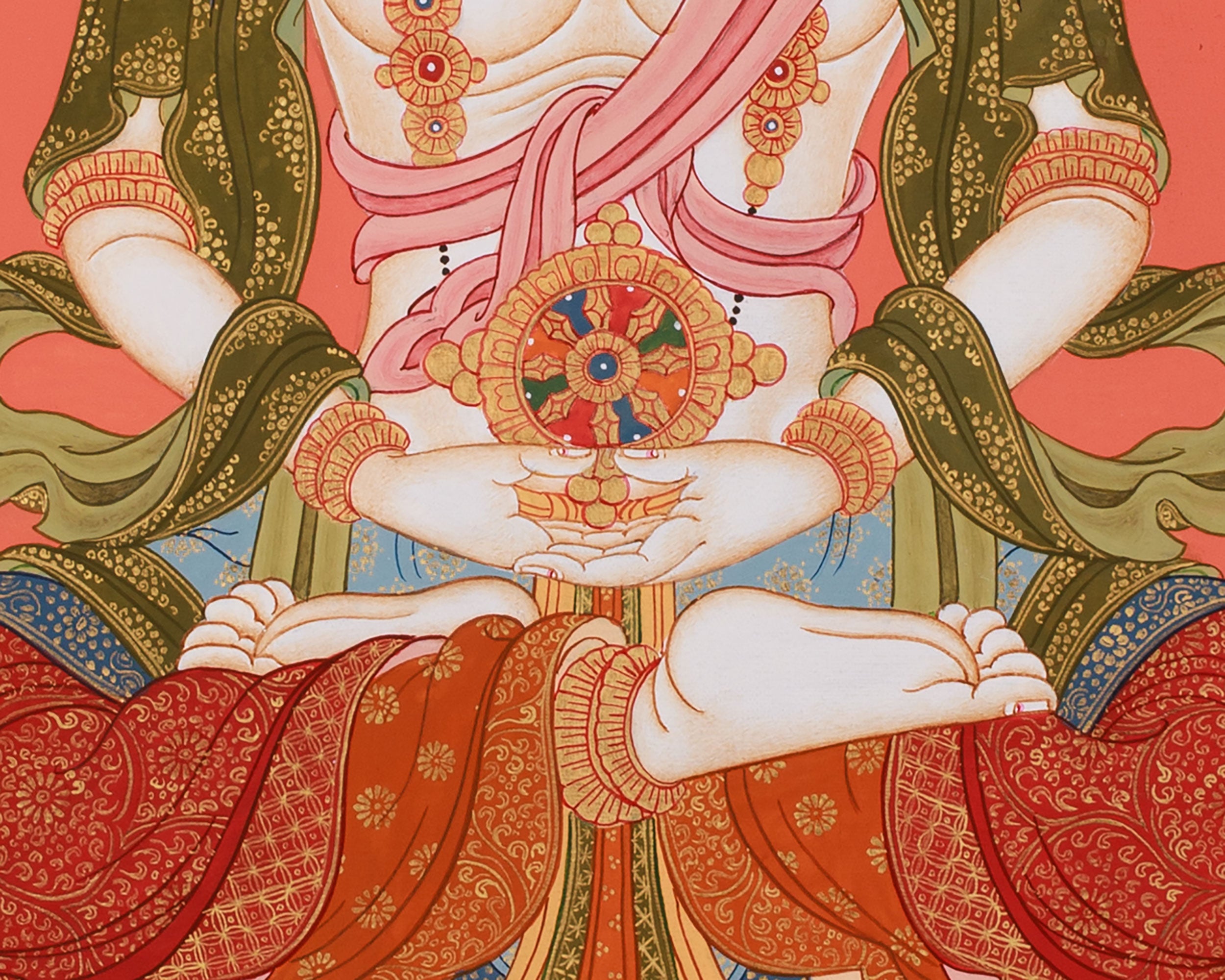Buddha Vairochana Thangka | Dhyani Buddha of Cosmic Wisdom & Enlightenment