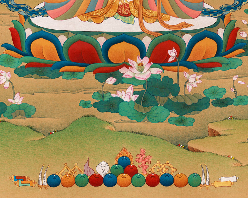 Exclusive Vajrasattva Thangka | Divine Purification Art | Tibetan Lhasa Stone Accents