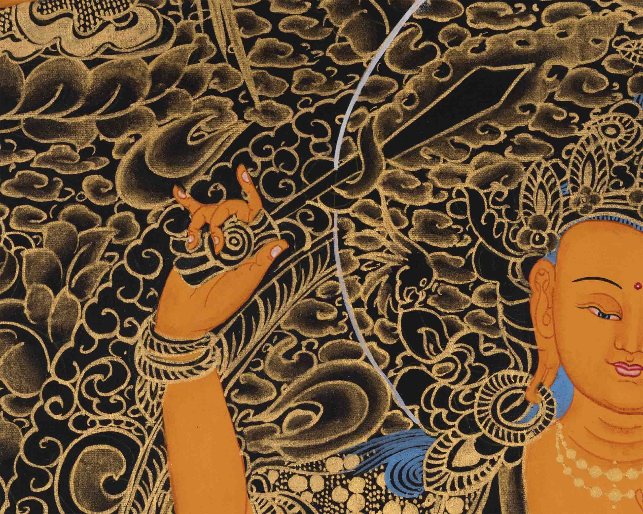 Arya Boddhisattva Manjushri Thangka | Wall Decor
