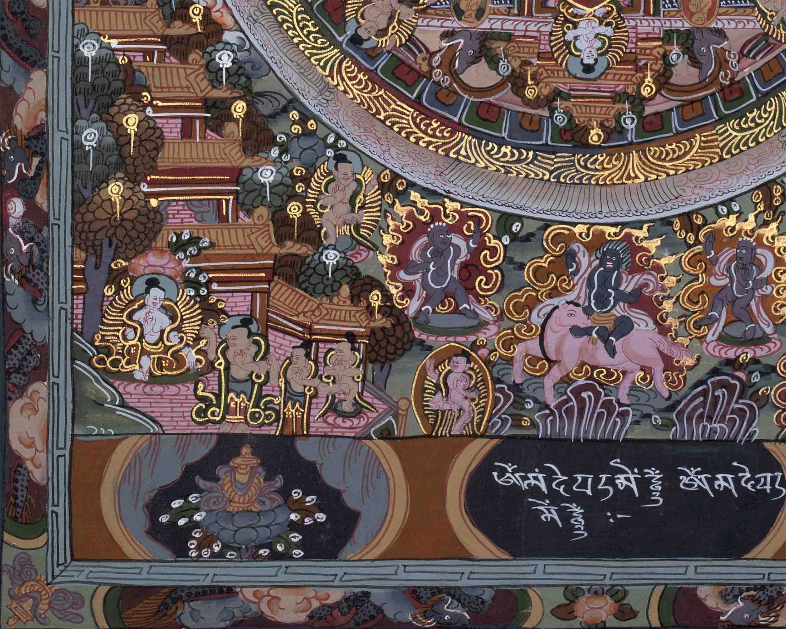 Hand painted Buddha Mandala | Tibetan Wall Decoration Painting