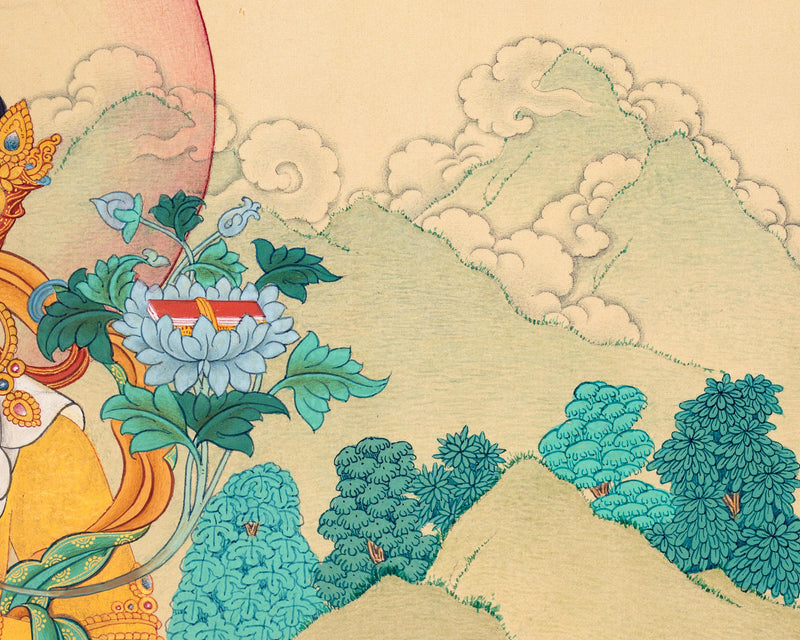 Manjushri Thangka To Elevate Your Sacred Space | Bodhisattva Artwork for Home Decor